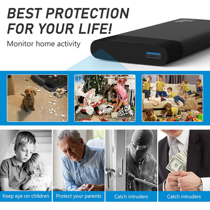 Only3C Power Bank Camera 1080P – Hidden 10000mAh Security Cam with Fast Charging | Only3C