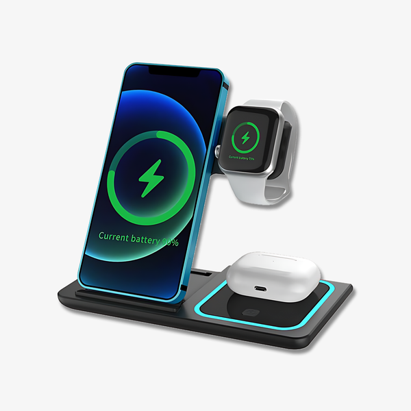 Foldable 3-in-1 Magnetic Charger – Space Black