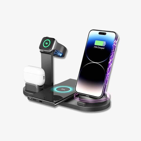 6-in-1 Fast Wireless Charging Dock – Black